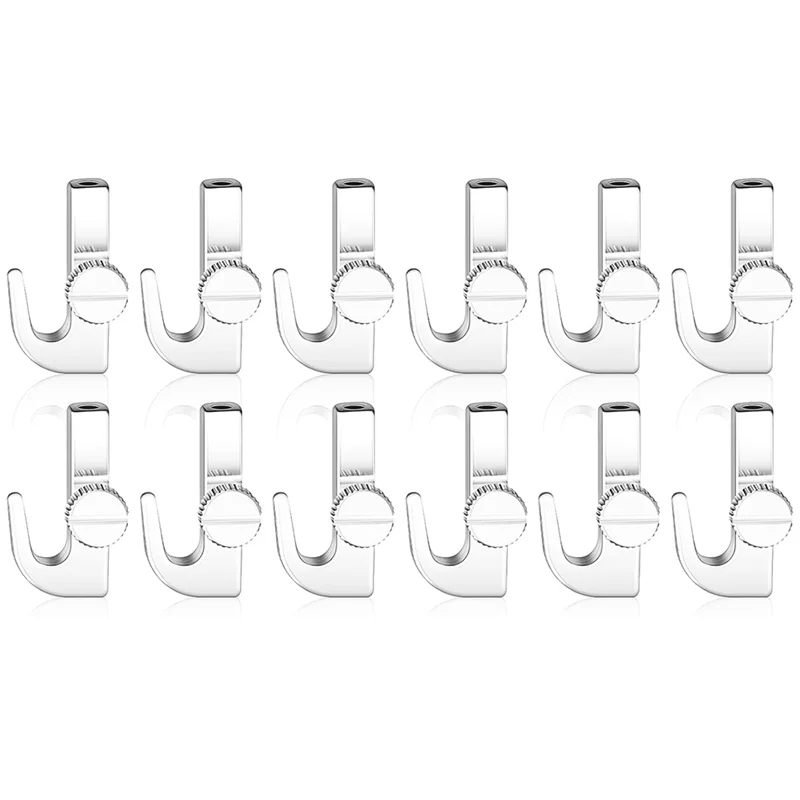 

ABFU-Adjustable Hooks 12Pcs For Picture For Hanging System Rail Hangers For Exhibition Art-Gallery Supplies