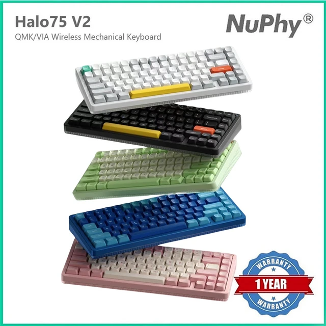 メカニカルキーボード,nuphy halo75,v2,qmkを介したワイヤレス - AliExpress