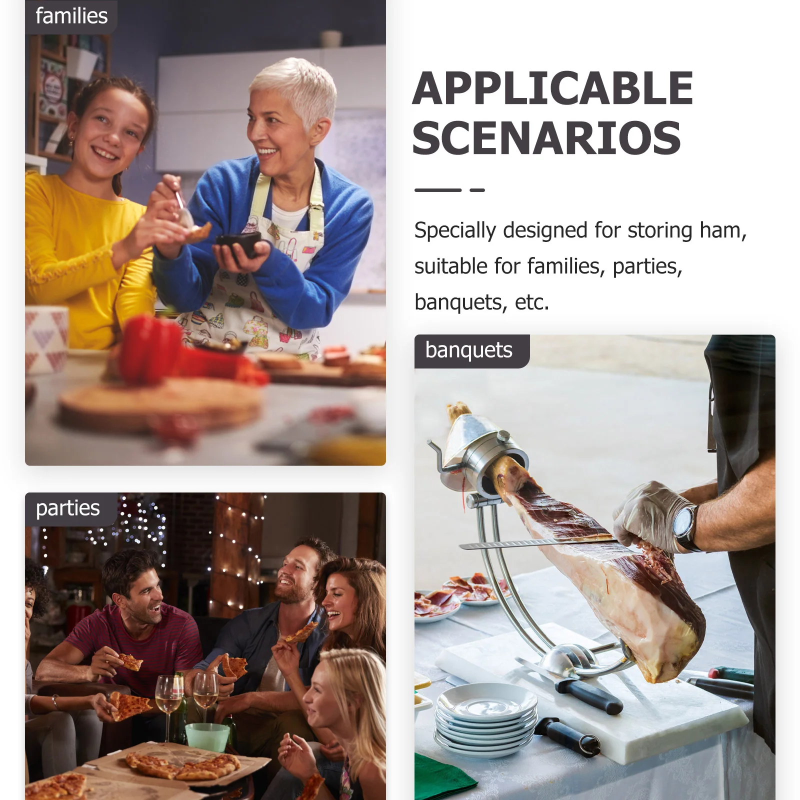 

1Pcs Ham Storage Rack Strong Iron Material Easy Clean Ham Holder for Family Gatherings Party Serving Stand Storage Rack