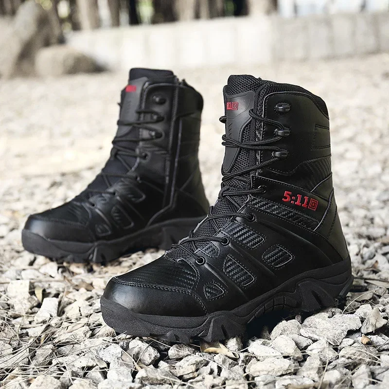 New Men's Boots High Top Outdoor Hiking Shoes Men Anti-collision Tactical Boots for Working Anti-slip Trekking Sneakers Men