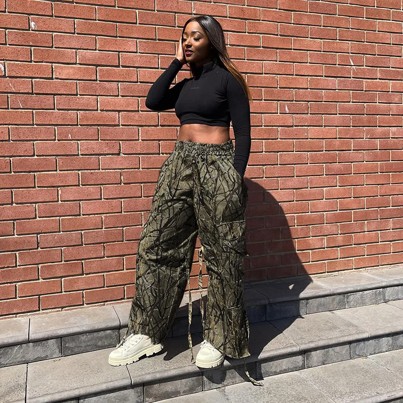 Cargo Baggy Pants Casual Loose Sweat Parachute Pant 2022 Women Fall Y2K Clothes Streetwear Joggers Wide Leg High Waist Trousers