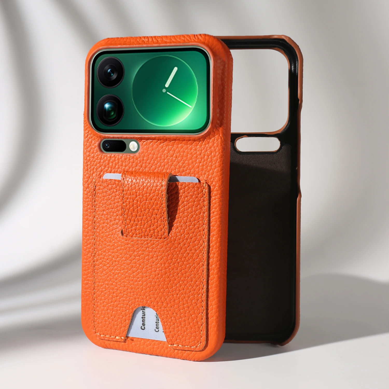 

Lychee Genuine Leather Case For Xiaomi 17 Pro Max 14T 15T Pro 12T 13T 15s 12s 13 12 lite 15 Ultra Phone Cover Pull tab Card Slot