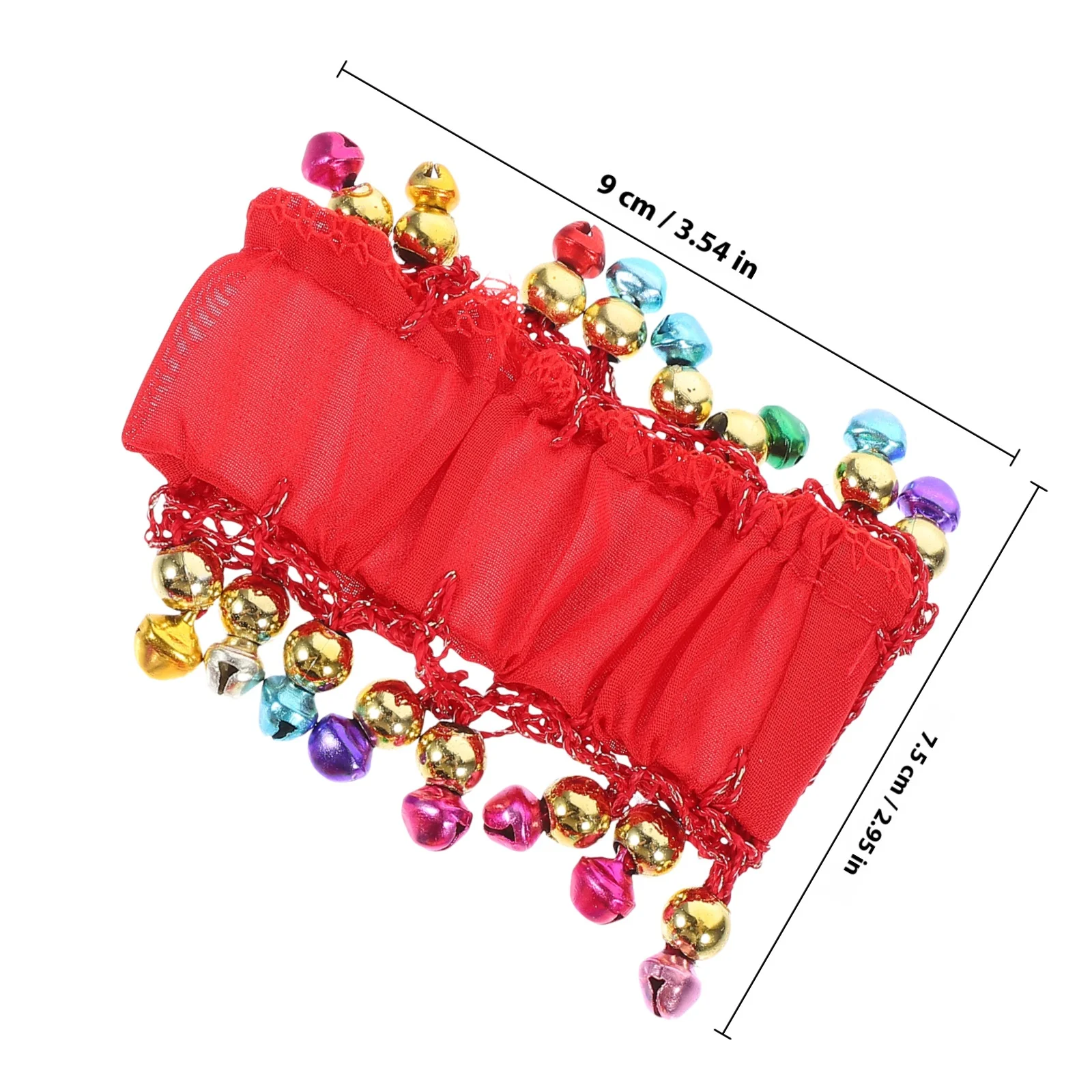 1Pair Belly Dance Wrist Cuff with Bell Delicate Shining Bracelet for Dancing Ethnic Style Handcuffs Performance Party Wear