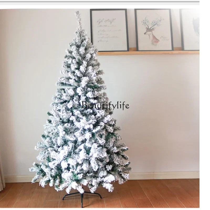 Christmas snow white flocked Christmas tree bare tree, home simulation snow decoration