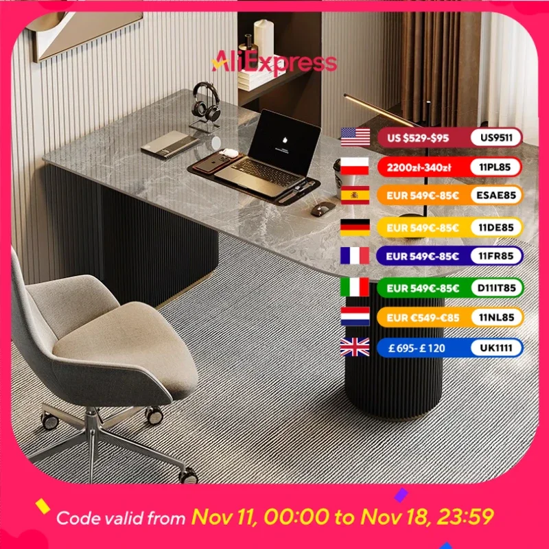 

Designer Modern Luxury Office Desks Home Writing Asthetic Executive Standing Computer Desks Study Laptop Escritorio Furniture
