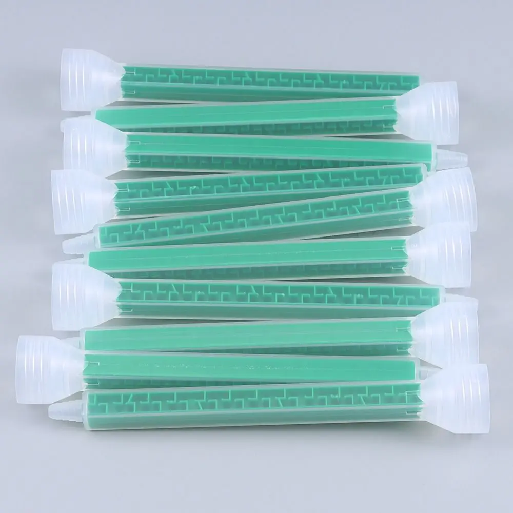 4Pcs Durable Square Adhesive Mixing Tips 2K Adhesive Epoxy Resin Static Mixer Tips Mixing Tube for AB Glue Applicator