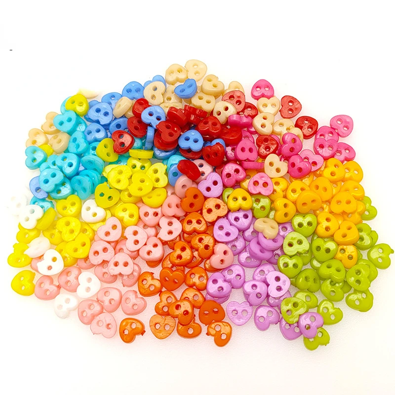 7mm Mini Buttons Random Mixed Flower Star Heart Buttons for Handmade Cartoon Doll Clothes Garment Sewing DIY Craft Needlework