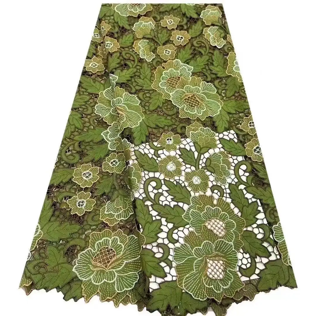 Kostenverkauf: Zarte, sehr weiche Baumwolle, Laserstickerei, hochwertiger Schweizer Spitzenstoff, Party-Abendkleid NN1568_R – Detail 15