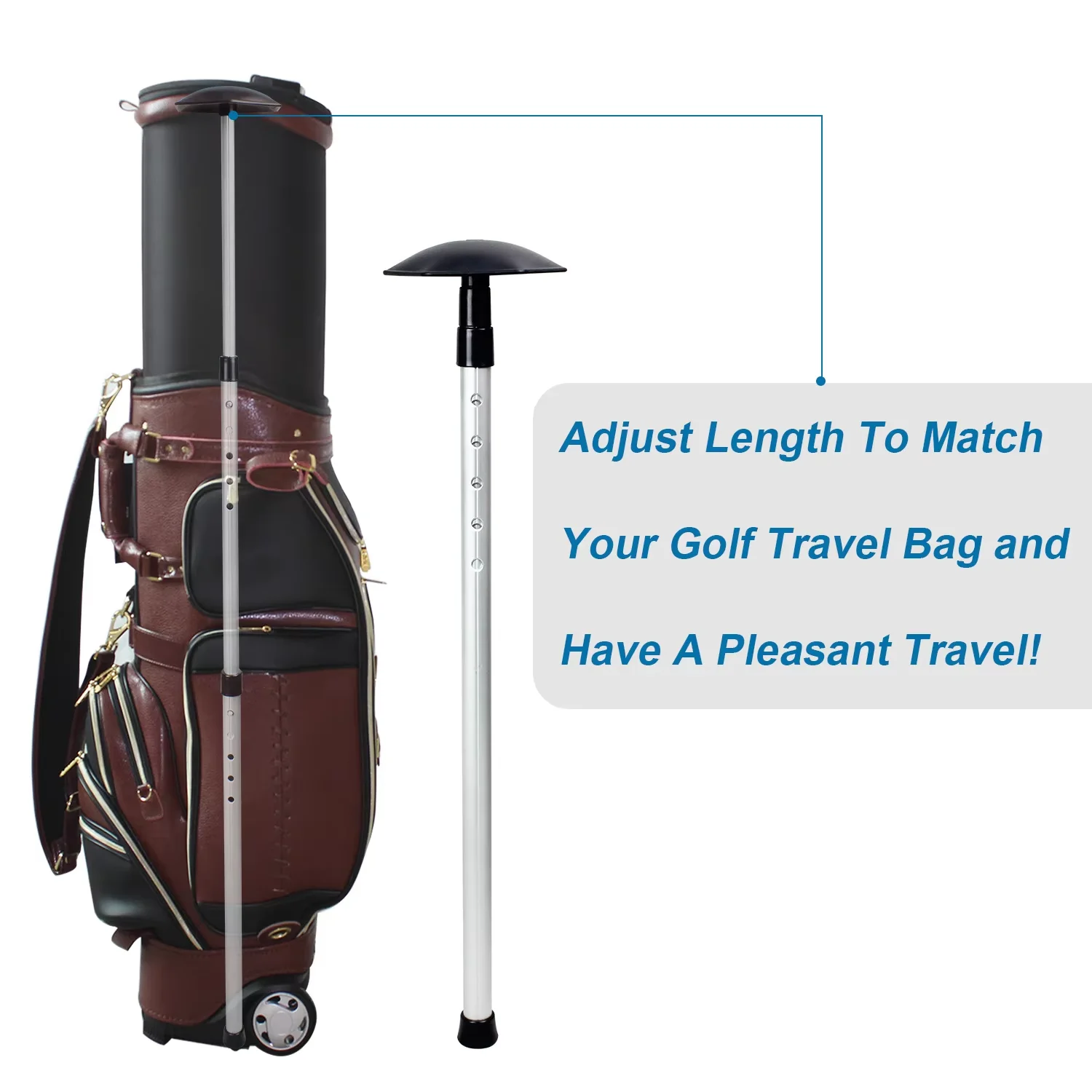 

CRESTGOLF Anti-Shock Golf Travel Bag Support Rod Aluminum Stick Adjustable Bag Cover Support System Proctect Golf Clubs