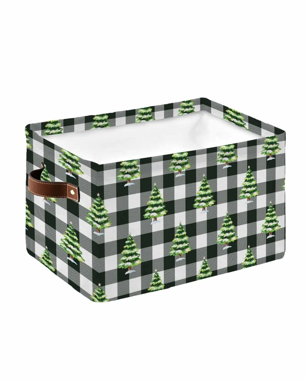 Christmas Tree Grid Hand-Painted Waterproof Laundry Basket Folding Clothing Storage Basket Kids Toys Organizer Storage Bucket