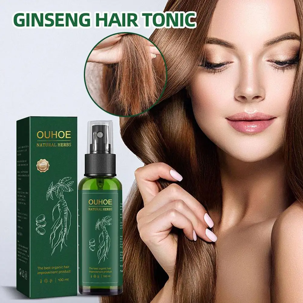 Ouhoe-ginseng soro óleo com biotina líquido essencial para o cabelo, reparação radicular, nutritivo