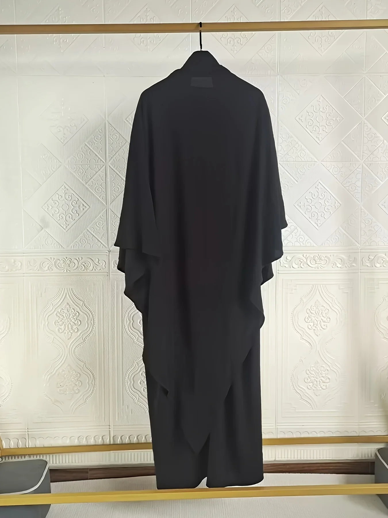 Abaya Dubai Dress,muslim Pure Color Dress for Women Attaching Hijab and No Belt Glint dress Abayas Dubai Abaya Pure Color