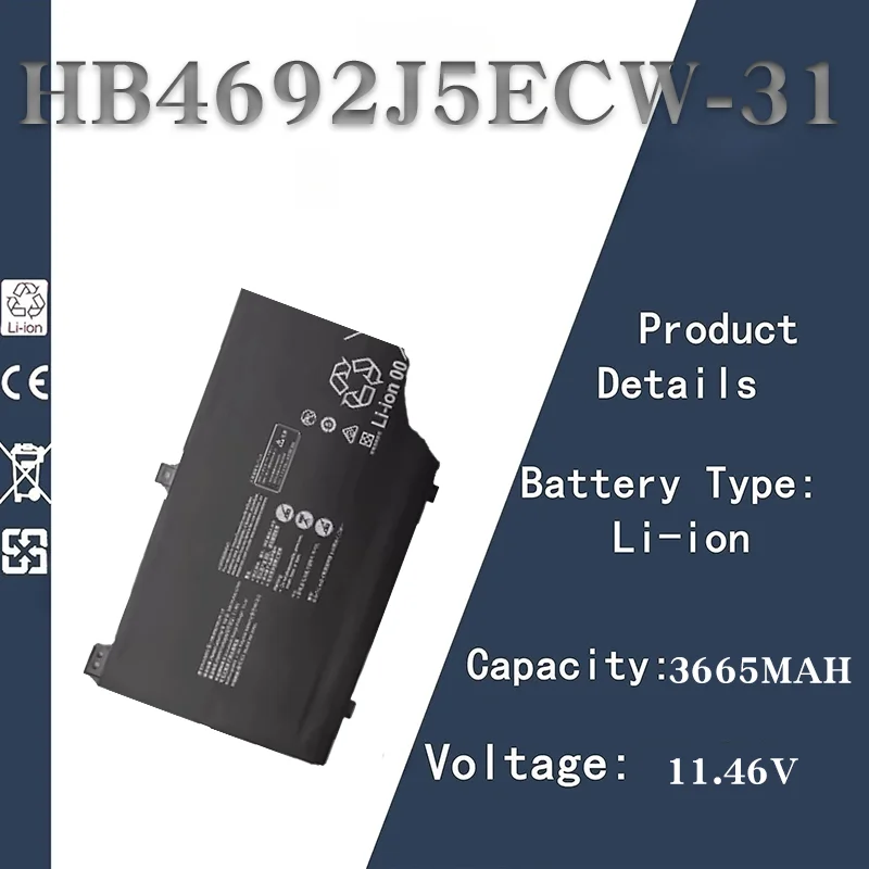

New Replacement Notebook Battery 11.46V 3665mAh - Compatible with Huawei Honor MagicBook 15 BOh-WAQ9HNR HB4692