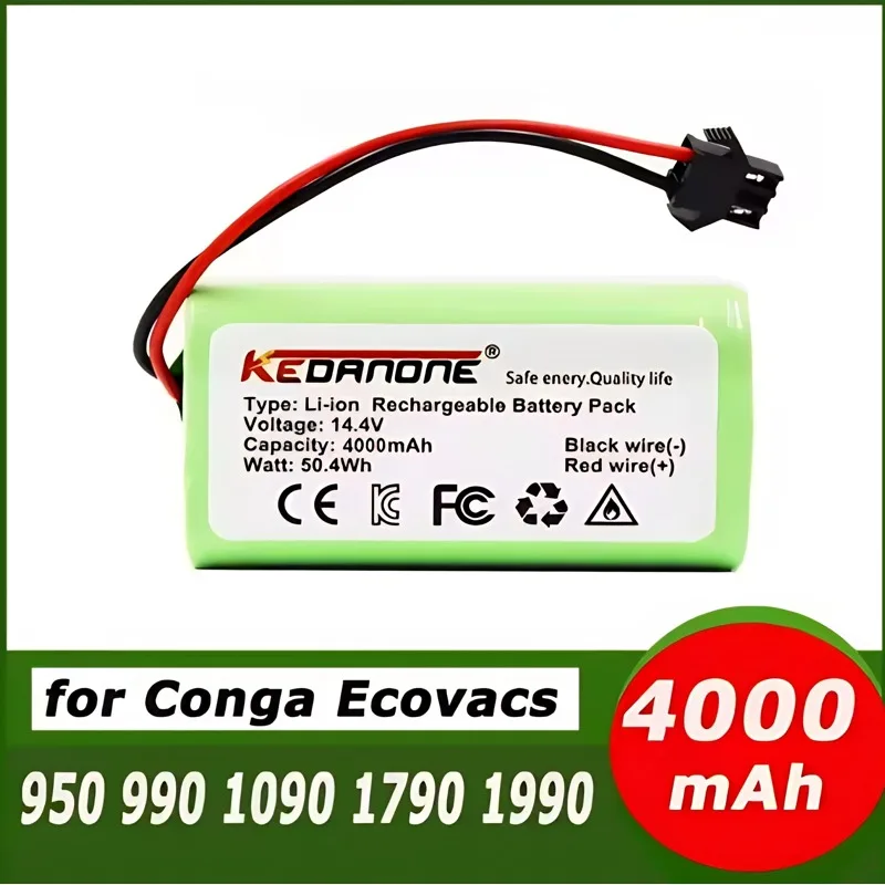 

202514.4V lithium ion battery for Conga Excellence 950 990 1090 1092 1190 1790 1990 Robovac 11S 15C 30C Max NETBOT S14 S15