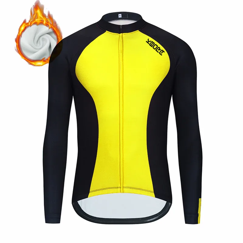 KBORA-Long Sleeve Cycling Jersey Kit, Bicycle Coat, Winter Fleece Maillot, Bike Tops, Men's Jacket