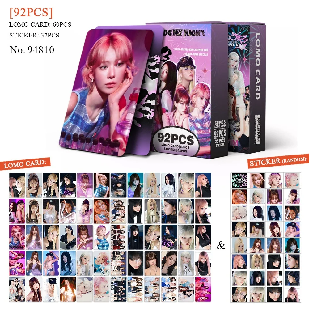 92Pcs Made My Night Lomo Cards Photocards Stickers HD Fans Collection Cards Decorative Stickers Present Gifts