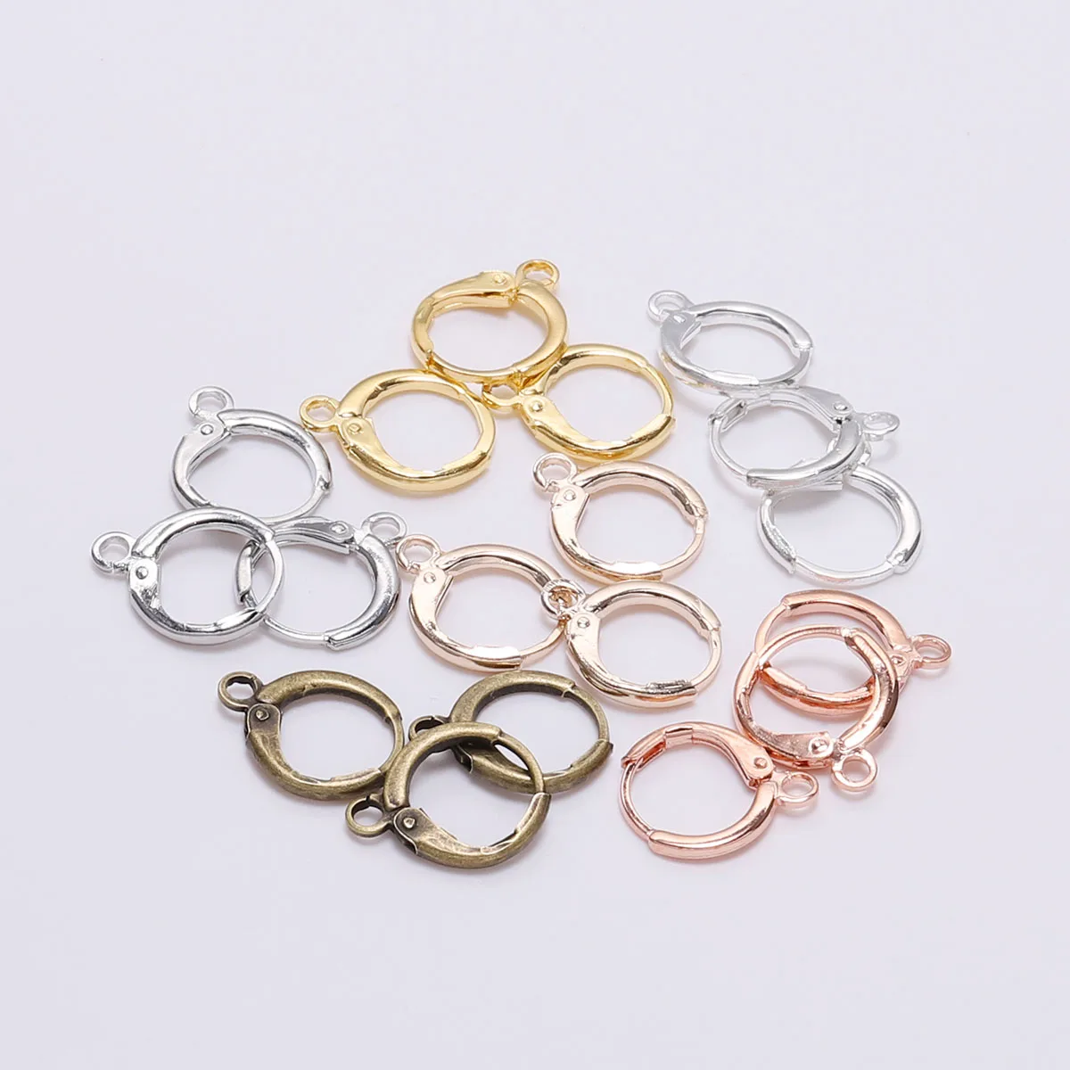 20pcs/lot 14x12mm Gold Silver Color French Earring Hook Earwire Earrings Clasp Base Fitting for DIY Jewelry Making Accessories