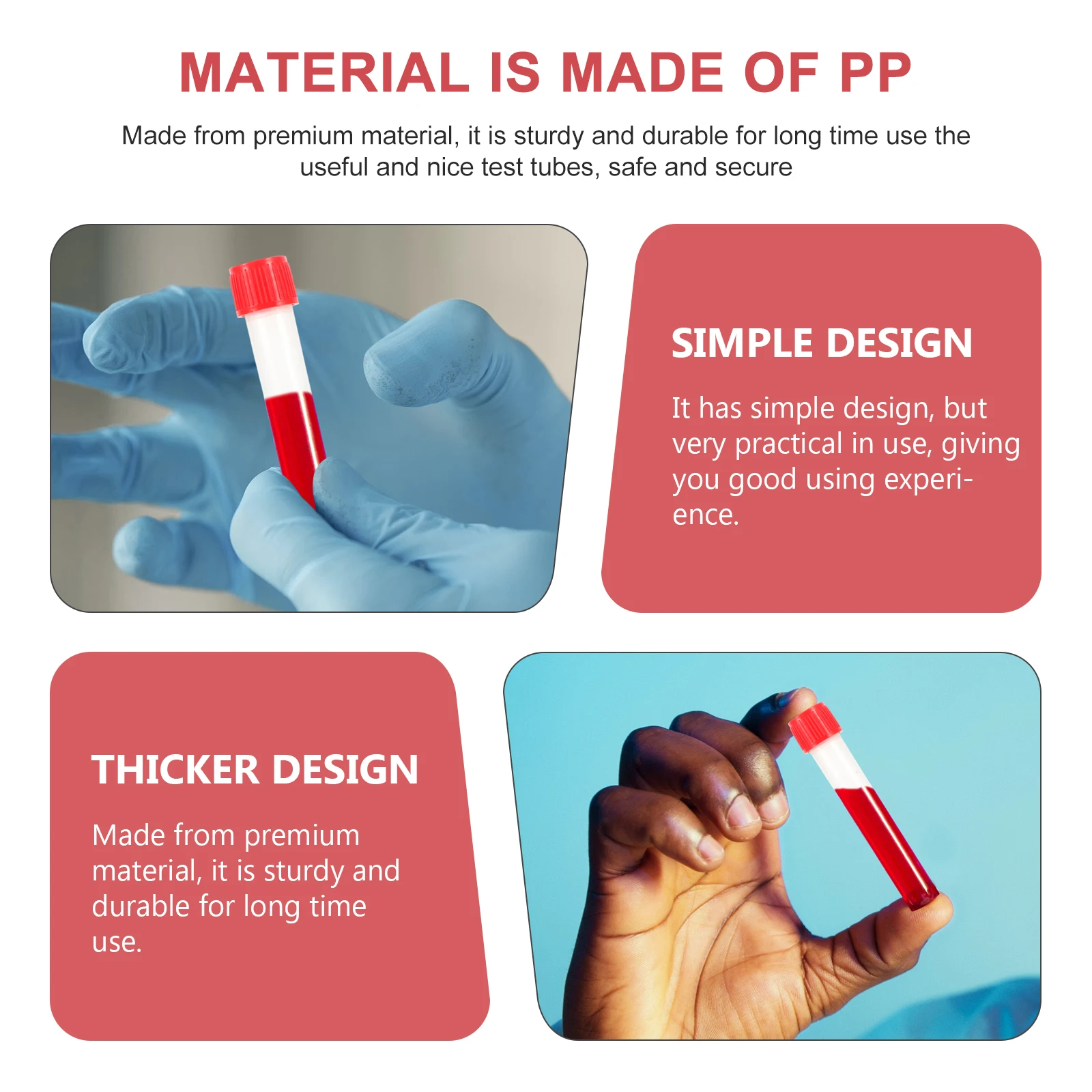 

10pcs Sample Tubes With Covers Plastic Specimen Containers Nasal Swabs Storage Blood Testing Sample Disposable Sampling