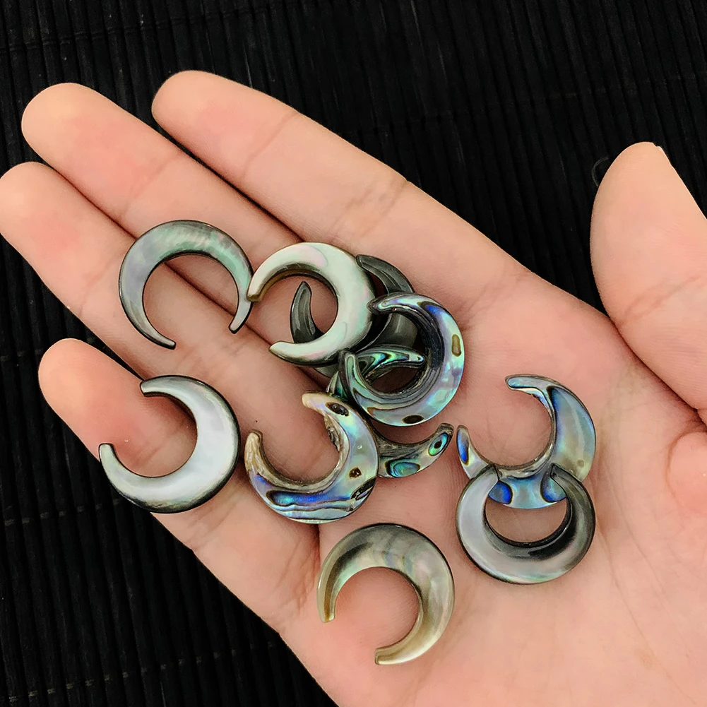 

Real Abalone Shell Crescent Pendant Moon Necklace Islam MOP Mohammedanism Charm Spacer Beads Jewelry Making Craft Handmade