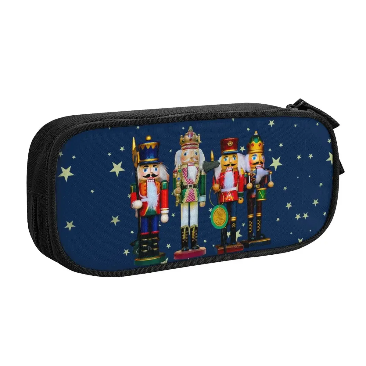 Custom Holiday Nutcrackers Pencil Case Large Capacity Christmas Nutcracker Cartoon Toy Soldier Pencil Pouch School Accessories