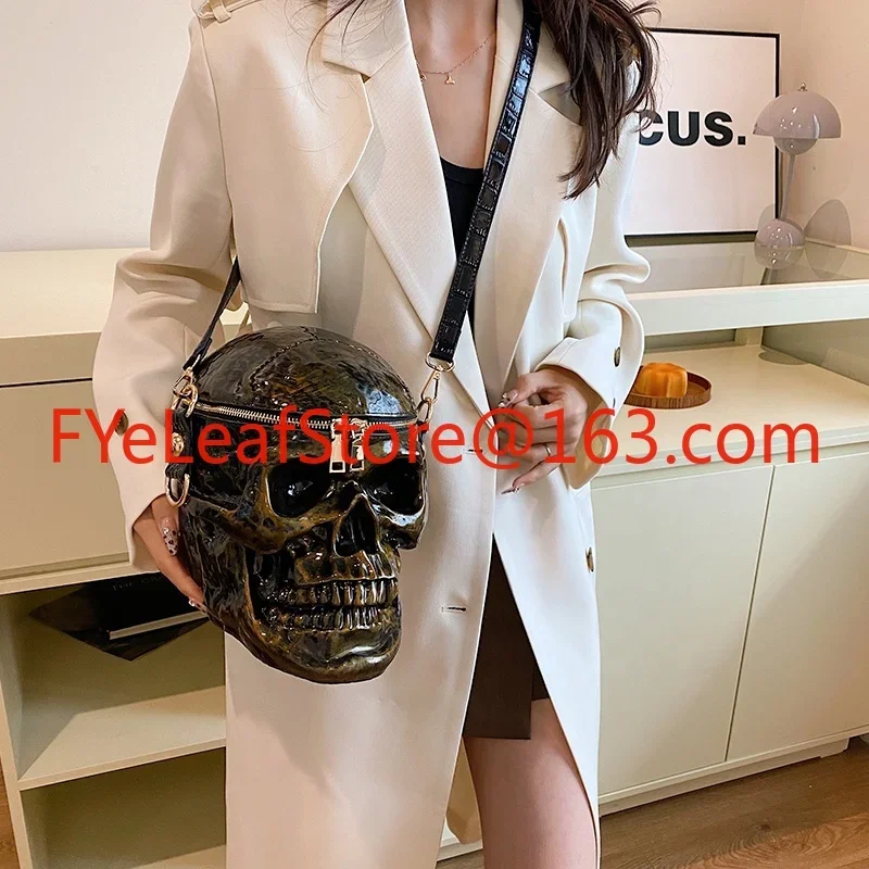 for Fashion Skeleton Handheld Shoulder Bag PU Black