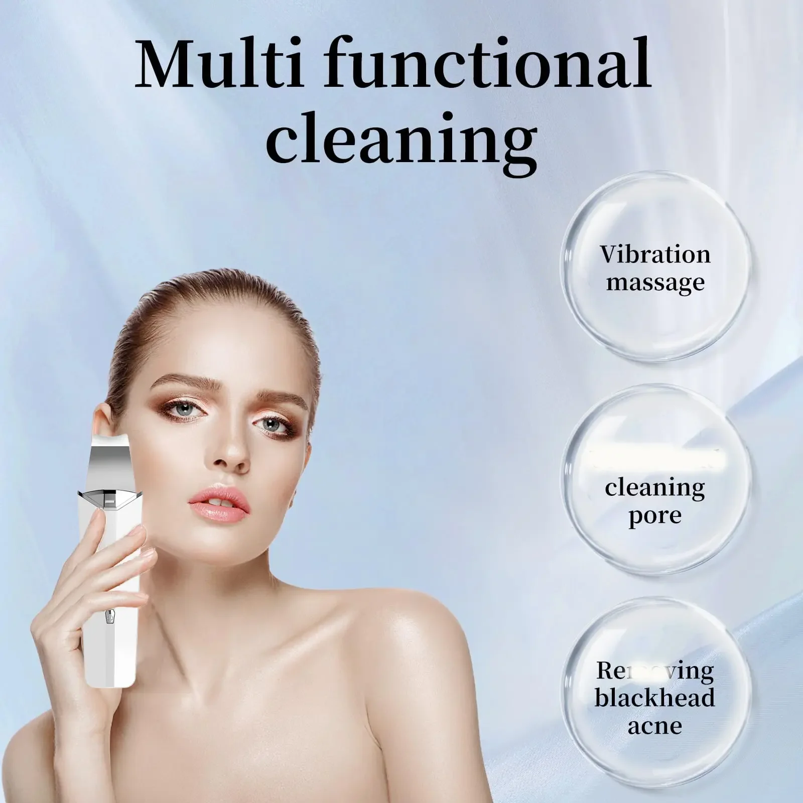 Skin Cleansing Scraper, 4-in-1 Facial Cleansing Tool, Multifunctional Facial Scraper, Facial Care Tool, Pore Cleanser