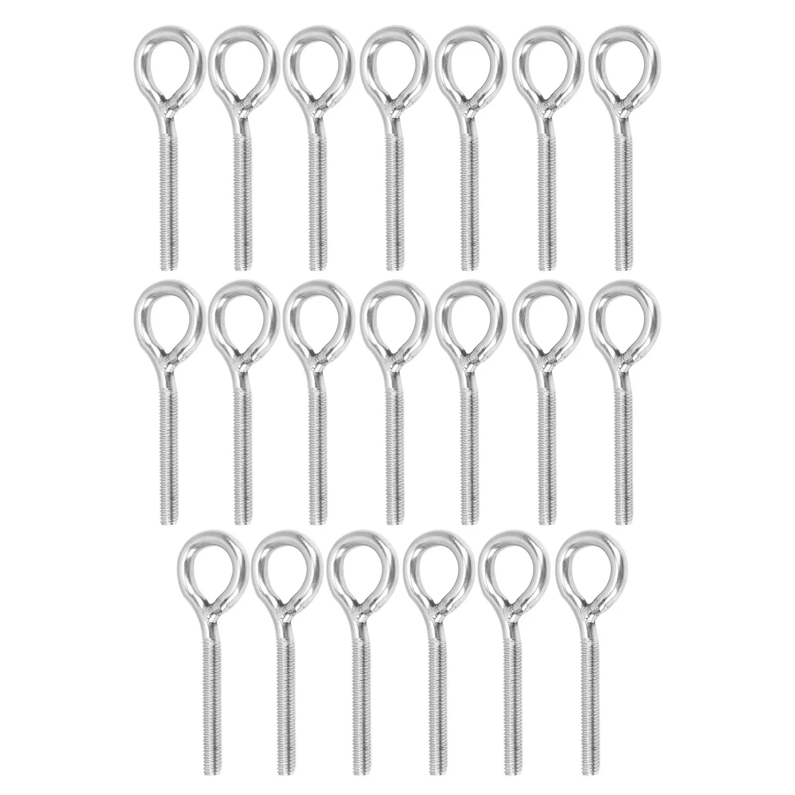 20pcs M4 Eye Bolt Stainless Steel Ring Bolts Machine Welded Closed Screw Rod Eye Screw Bolts
