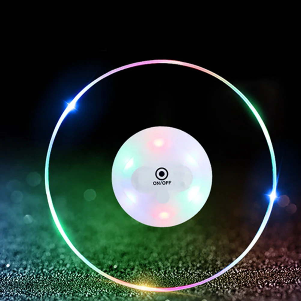 

Ultrathin Acrylic Led Cup Mat Crystal Mug Coaster Touch Switch Lighted Universal Fit Round Colorful Glow Easy Install No Wiring