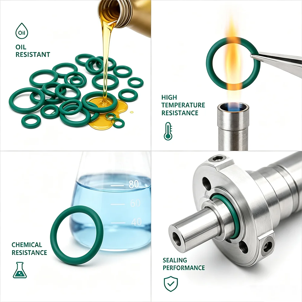 150PCS Green FKM O-ring OD 8-20mm CS 1.5/1.9/2.4mm Oil resistant/anti-aging/anti leakage/hydraulic fuel sealing ring