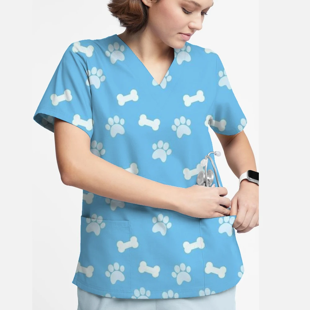 ผู้หญิงขัดเสื้อฟันพิมพ์พยาบาลพยาบาลชุดพยาบาลทันตแพทย์ Vet Clinic ผ่าตัดเสื้อทางการแพทย์เสื้อยืดผู้หญิง ﻿