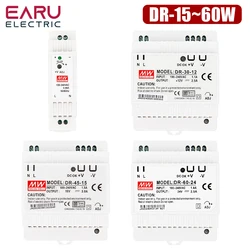 産業用DINレール電源スイッチ,15w,30w,45w,60w,5v,12v,15v,24v,dr-30 dr-45,dr-60