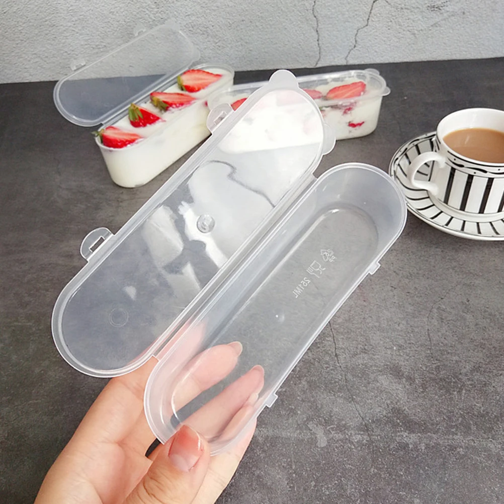 

6pcs Ice Cream Box Airtight Containers Food Grade PP Stackable Fridge Storage Dessert Fruit Cake Keeper Travel Camping School