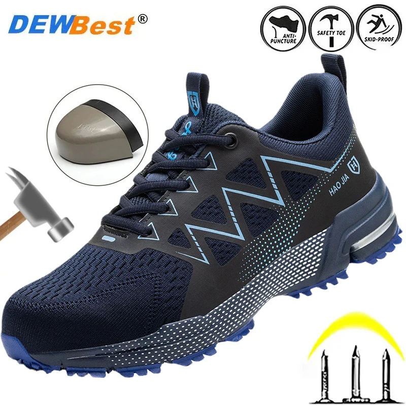 Lightweight breathable anti-slip anti-odor work shoes wear shoes anti-smash anti-puncture steel head safety shoes