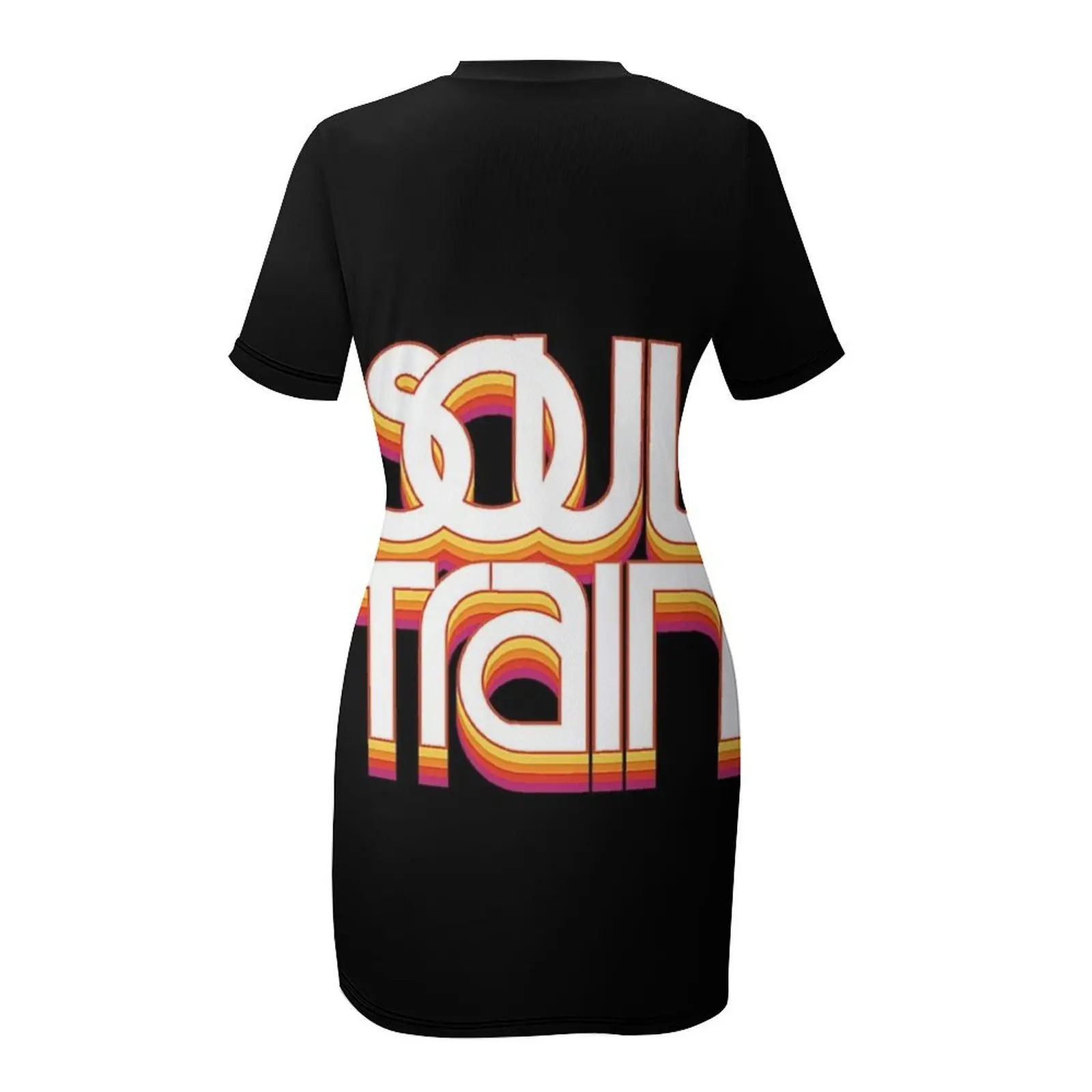 Soul Train Camiseta Vestido de manga curta Vestidos femininos vestido de verão vestido estilo coreano