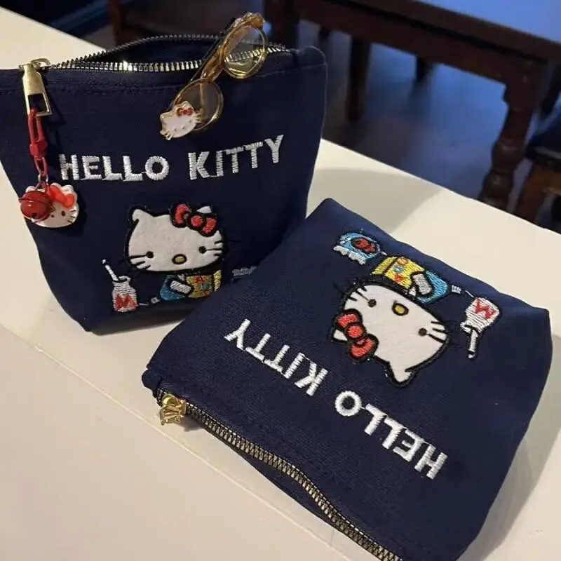 Bolsa de Armazenamento de Viagem Anime Hello Kitty, Carteira Zero, Moda Y2K, Bolsa de Maquiagem Grande Vermelha para Mulheres, Presentes de Natal e An