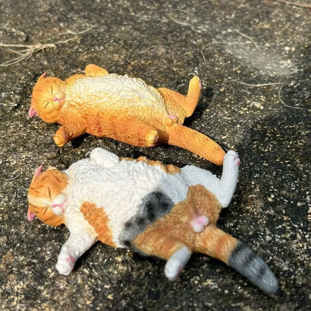 Cute PVC Simulation Cat Model Siamese Ragdoll Persian Cat Lifelike Realistic Pet Figurines Cat Statue Ornament Car Decoration