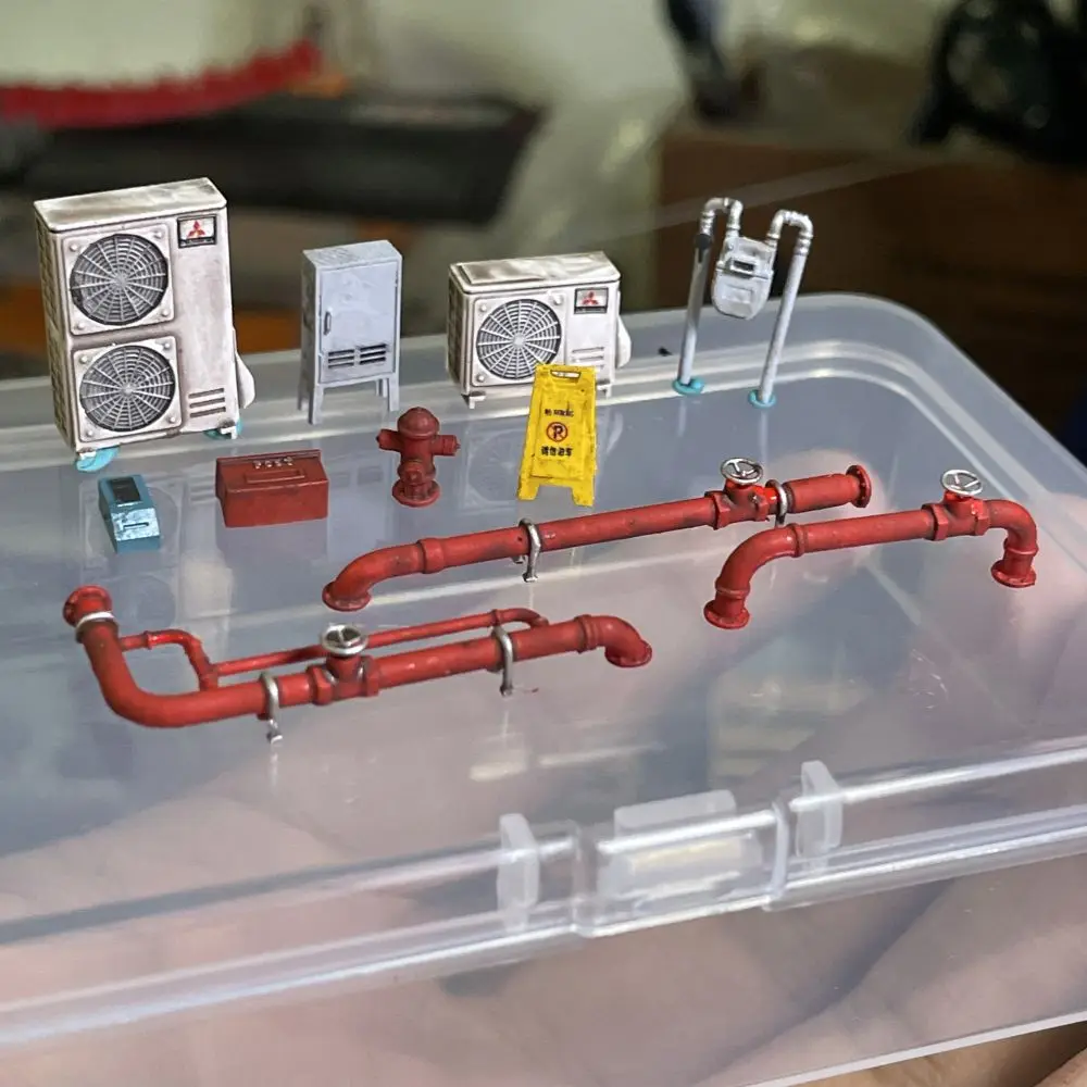 

Diorama 1:64 Air Conditioner Model Modification Repair Garage Auto Repair Shop Scene Collectible Miniature Figure Accessories