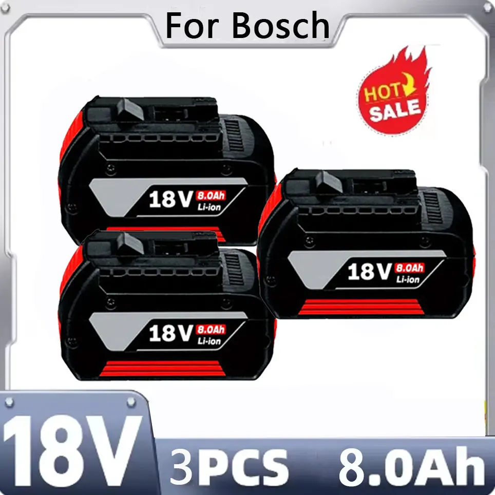Batterie 18V 8000mAh 100% originale pour Bosch, batteries de secours, système professionnel sans fil, outil BAT609 BAT618 GBA18V80