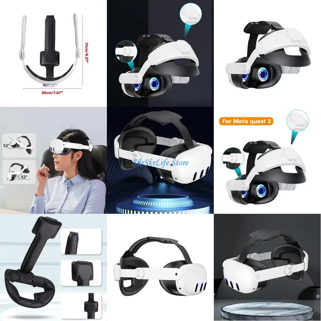 

E65E Adjustable Head Strap Long Lasting Head Strap Lightweight fit for Metaquest 3