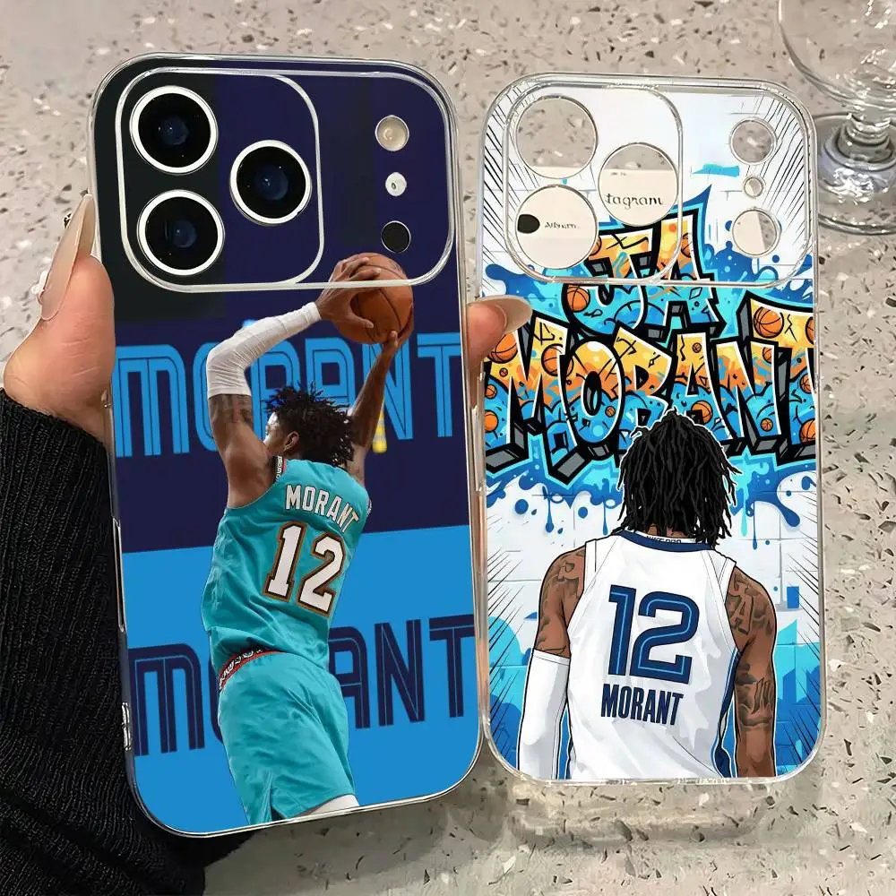Чехол для телефона с изображением Джей Моранта (баскетбол) для iPhone 17, 16, 15, 14, 13, 12, 11 Plus, Pro Max, мягкий прозрачный чехол