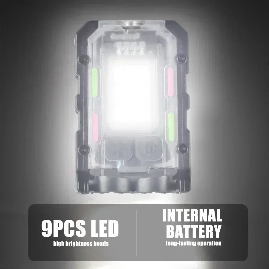 Powerful LED Torch Light Multifunctional with Cap Clip Tail Magnt Work Light 8 Modes Protable EDC Mini Keychain Emergency Work