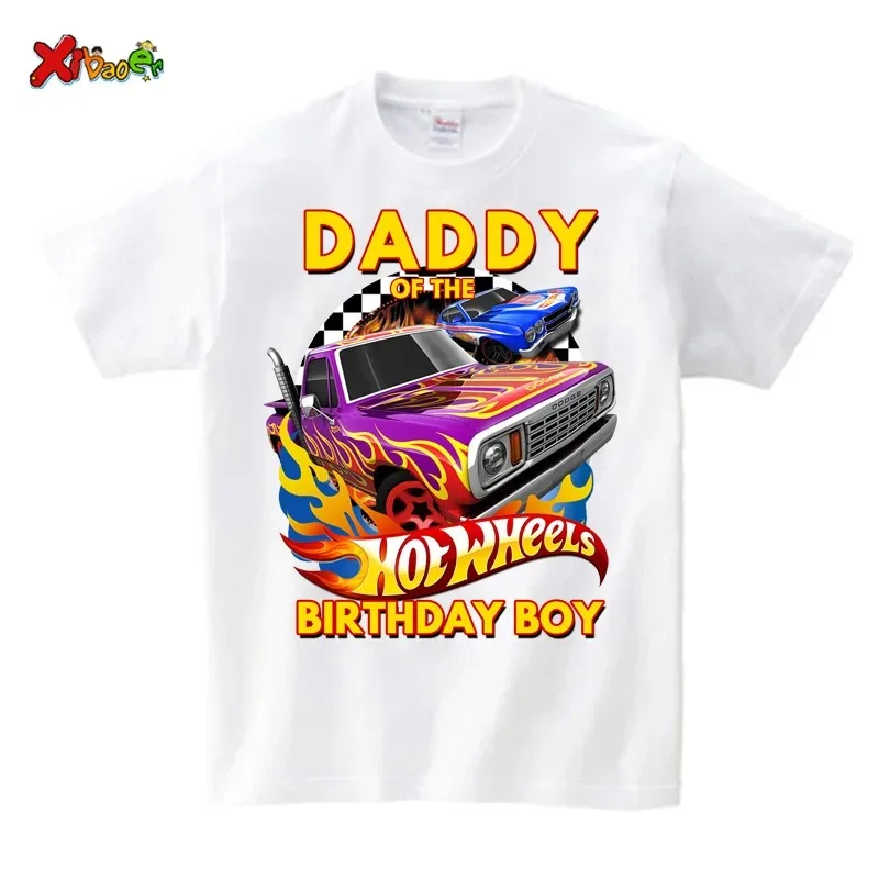 Hotwheels Birthday Tshirt Kids Boys Shirts for Family Matching Clothes Party Girls T Shirt Gift Clothing Custom Name Outfit Tees