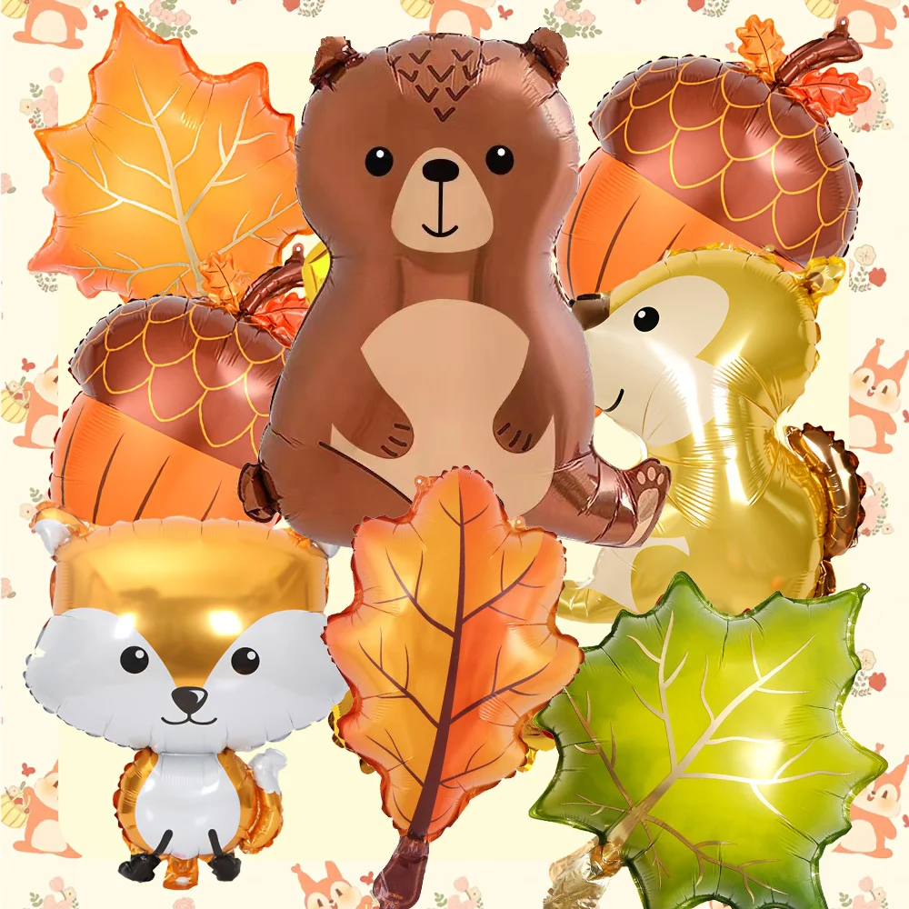 

Forest Woodland Animal Balloons Fox Squirrel Hedgehog Raccoon Foil Balloon Woodland Baby Shower Birthday Fall Party Decorations