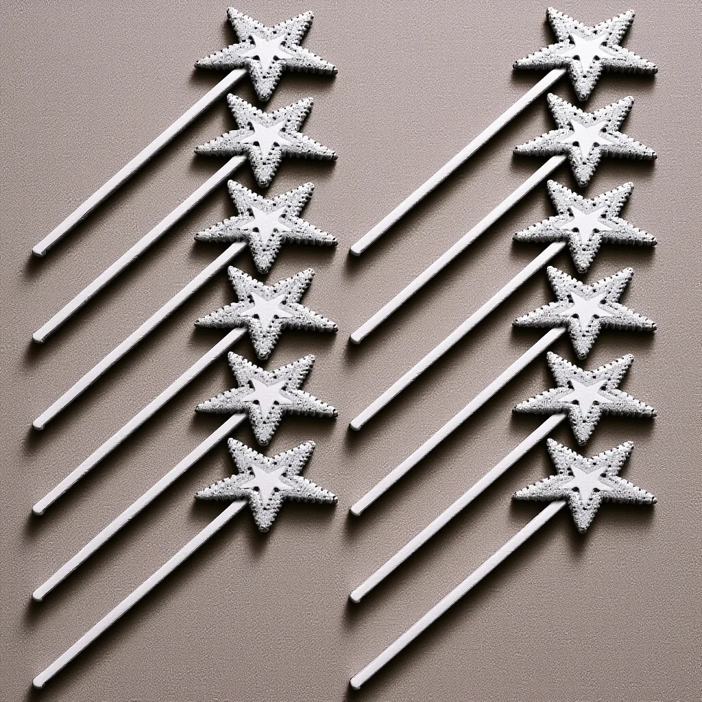 24pcs Plastic Fairy Wands Star Shaped Kids Safe Wand With Sparkling Beads For Birthday Halloween Party Wedding Christmas Angel