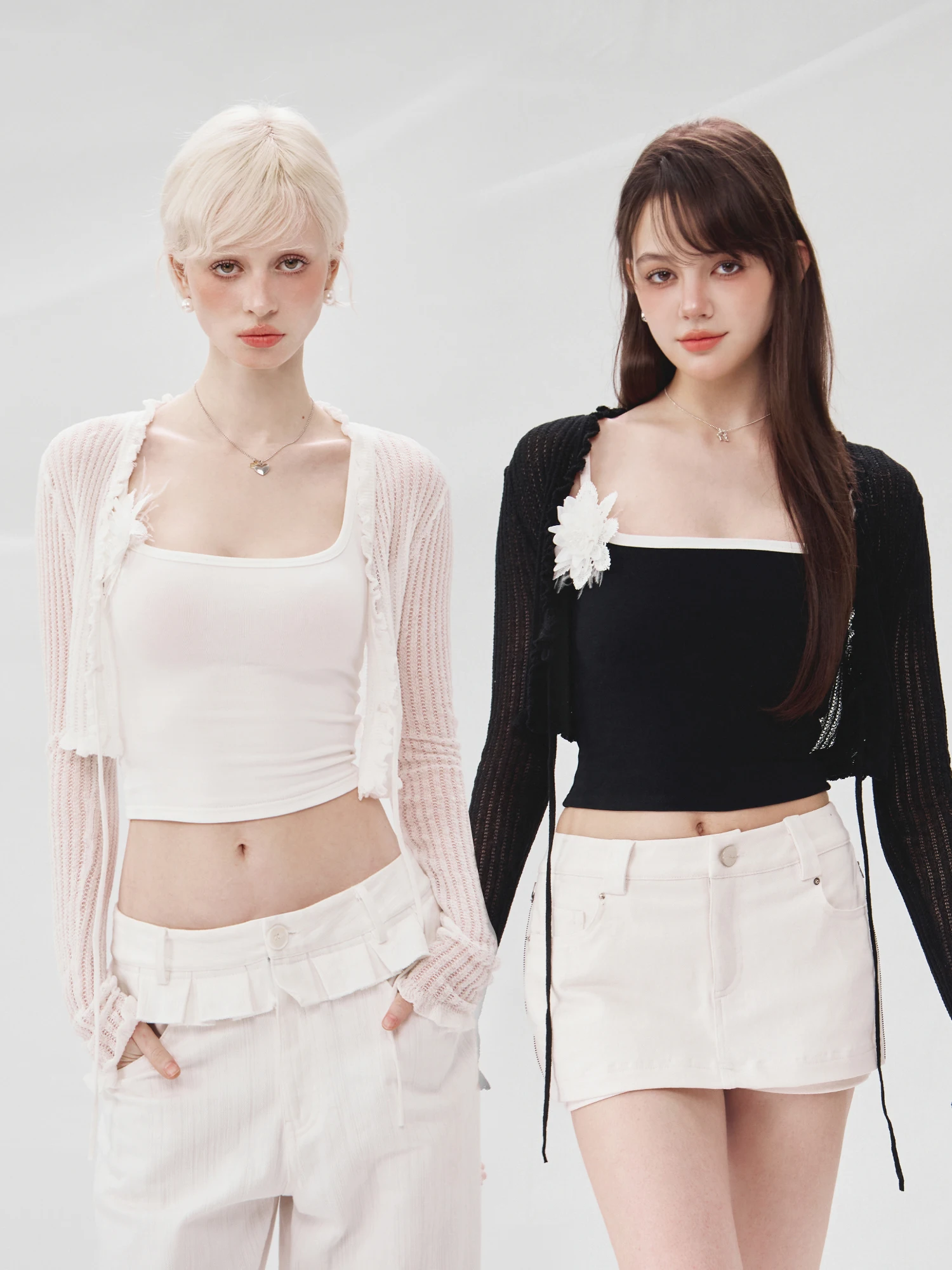 

M Studio Summer Thin ort Knitted Sweater Women's Sun Protection Open Cardigan Sweet Sle Long Sve ort Length