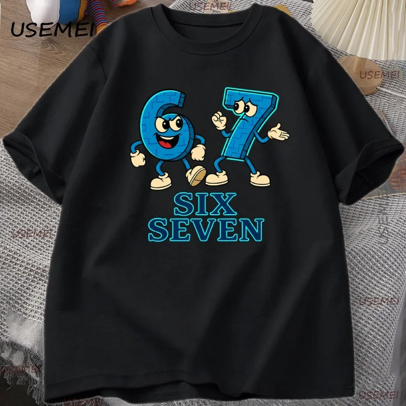 67 Six Seven T Shirt Funny Italian Brainrot Tee Gaming Short Sleeve T-shirt Casual Round Neck Short Slevemens Designer Clothes
