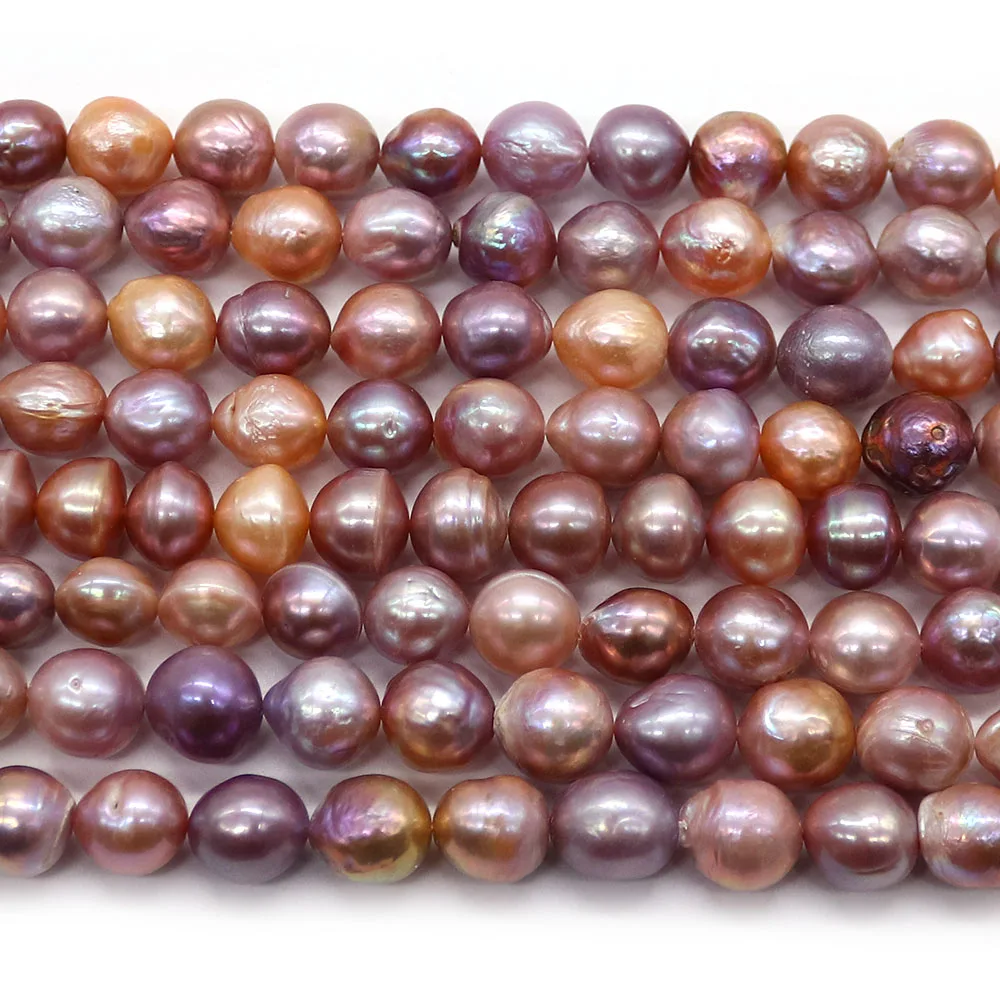Natural Edison Crumpled Pearl Beads Purple Cultured Pearl Loose Bead 1strand Handmade Necklace Earring Bracelet Jewelry Gift