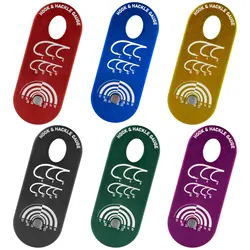 Fly Tying Hook and Hackle Gauge Flies Making Tool Feather Gauge Hook Measuring Ruler Anodized Aluminum Hook Size Gauge 6 Color