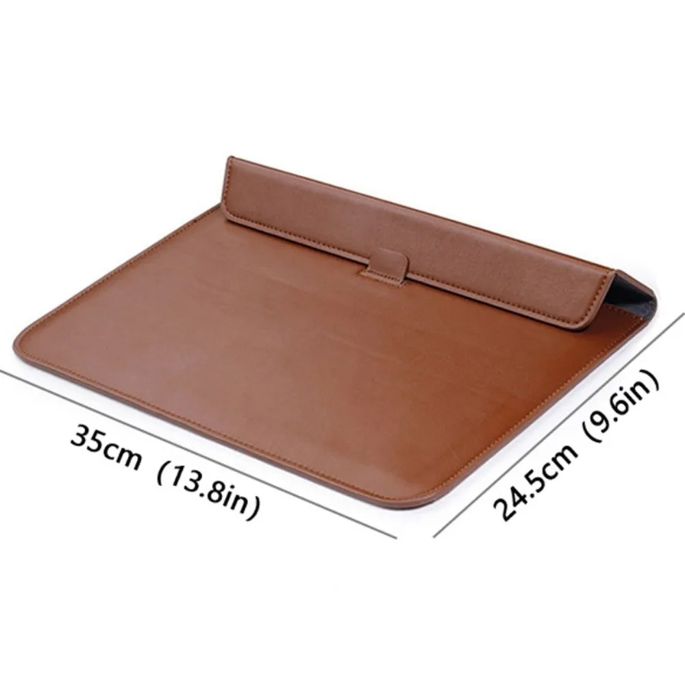 Magnetische sluiting 13 inch laptoptassen Lederen beugel Laptophoes Lichtgewicht envelopontwerp Notebookhoes Reizen