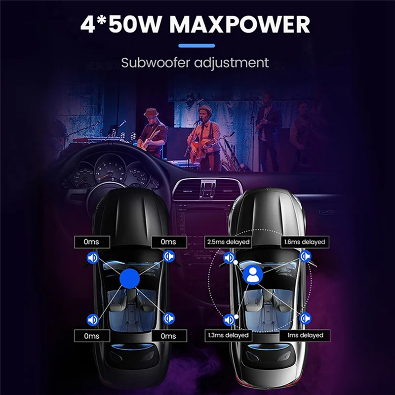 AA60-4X50w سيارة DSP مكبر للصوت المعالج دعم 10 EQ المؤثرات الصوتية معالجات الصوت الرقمية التوصيل والتشغيل الصوت السلطة أمبير سهلة T